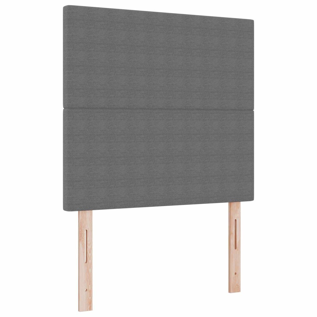 Wezgłowie LED z paskami LED Jasnoszary 90 cm Tkanina sztruksowa