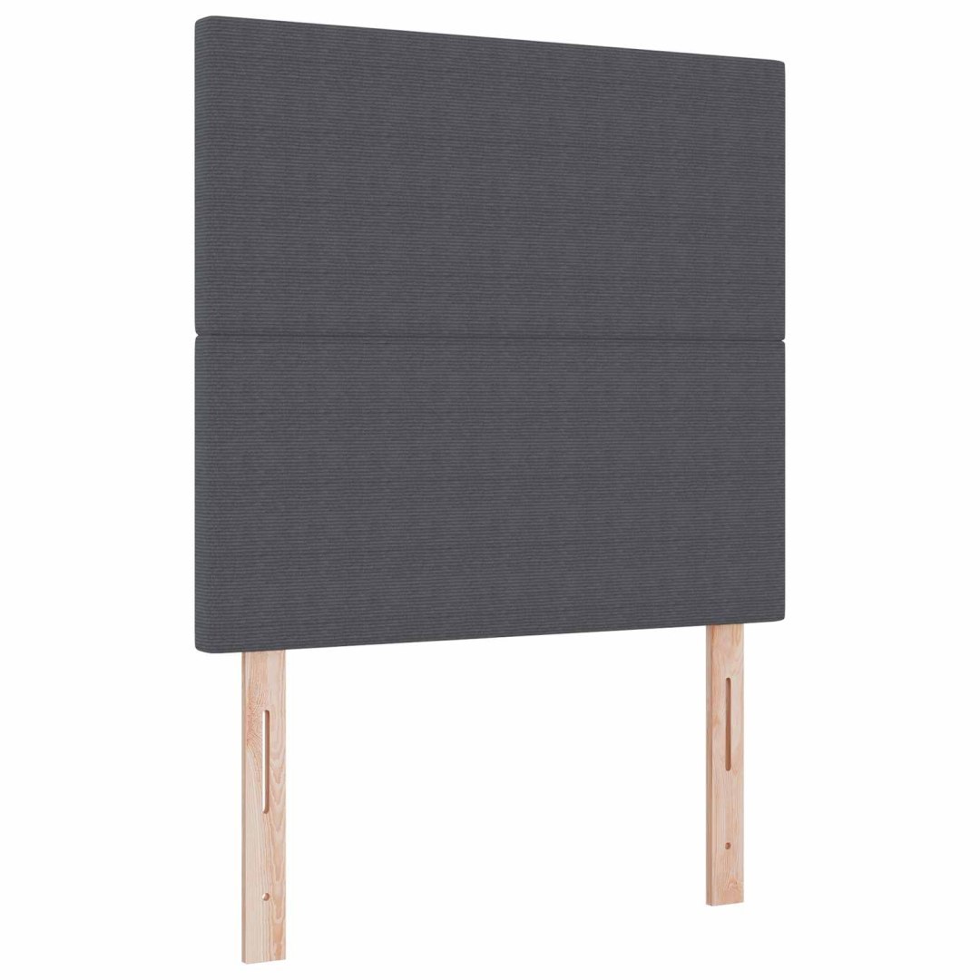 Wezgłowie LED Z zagłówkiem Ciemnoszary 90 cm Tkanina sztruksowa