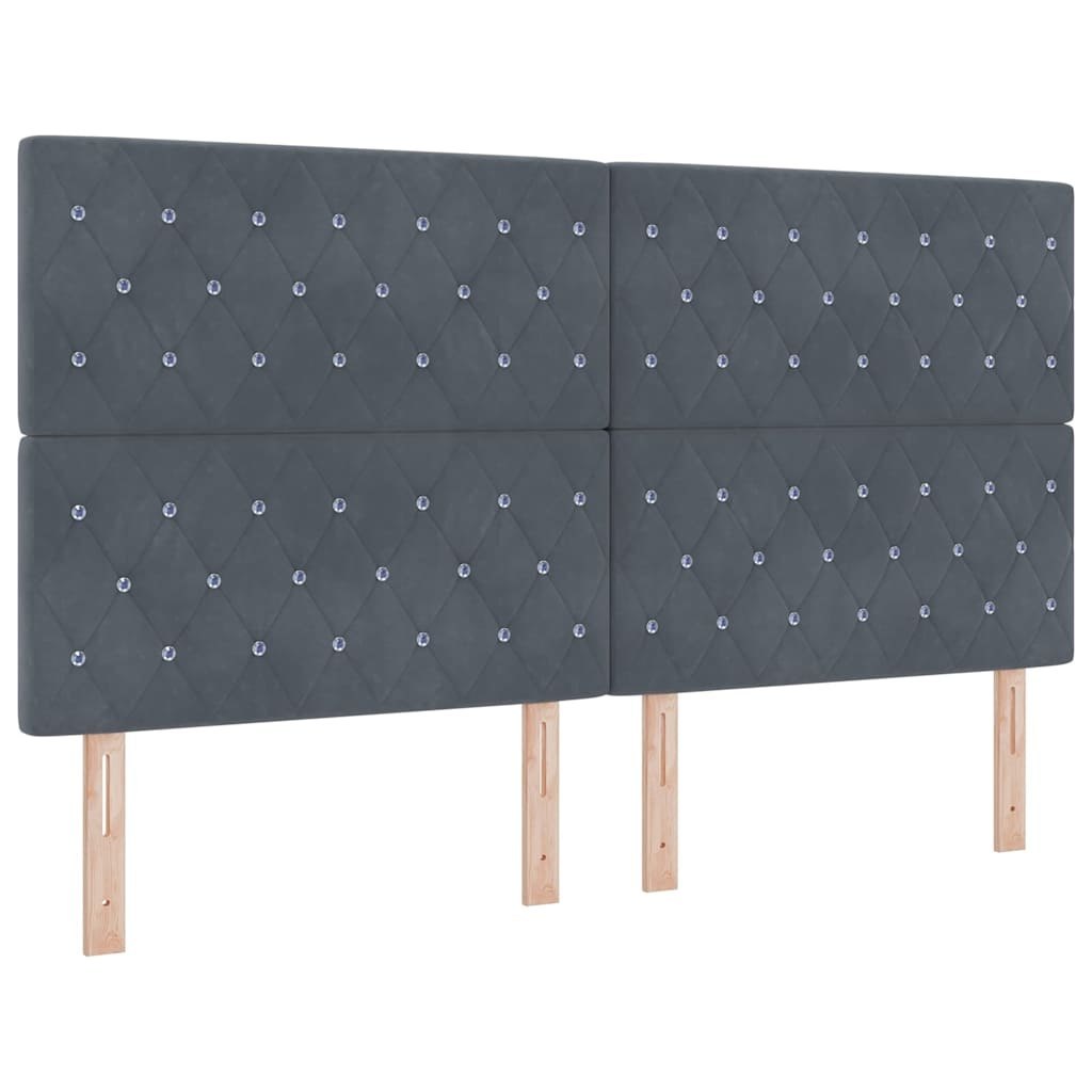 Wezgłowie LED z paskami LED Ciemnoszary 180 cm Aksamit