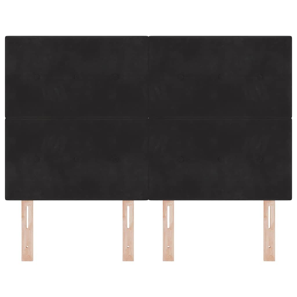 Wezgłowie LED z paskami LED Czarny 144 cm Aksamit