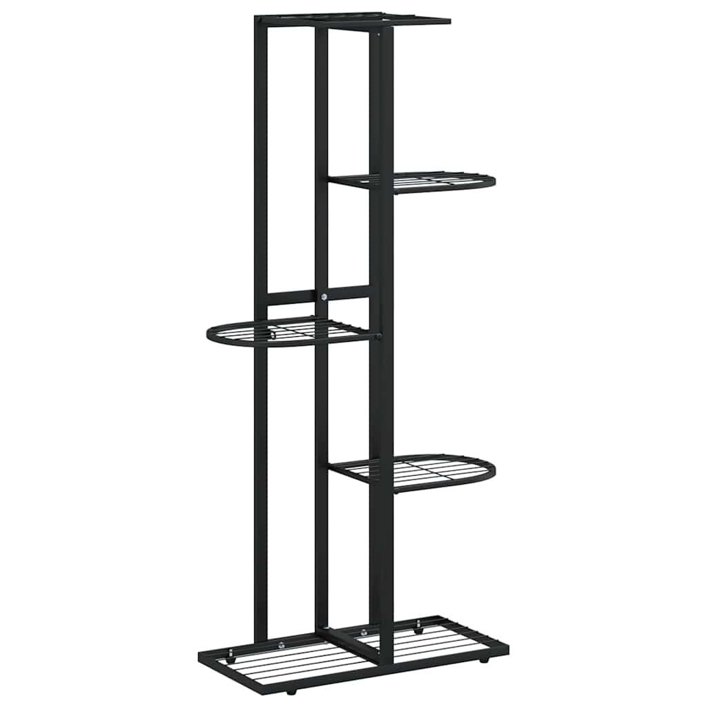 5-poziomowy stojak na kwiaty, 43x22x98 cm, czarny, metalowy