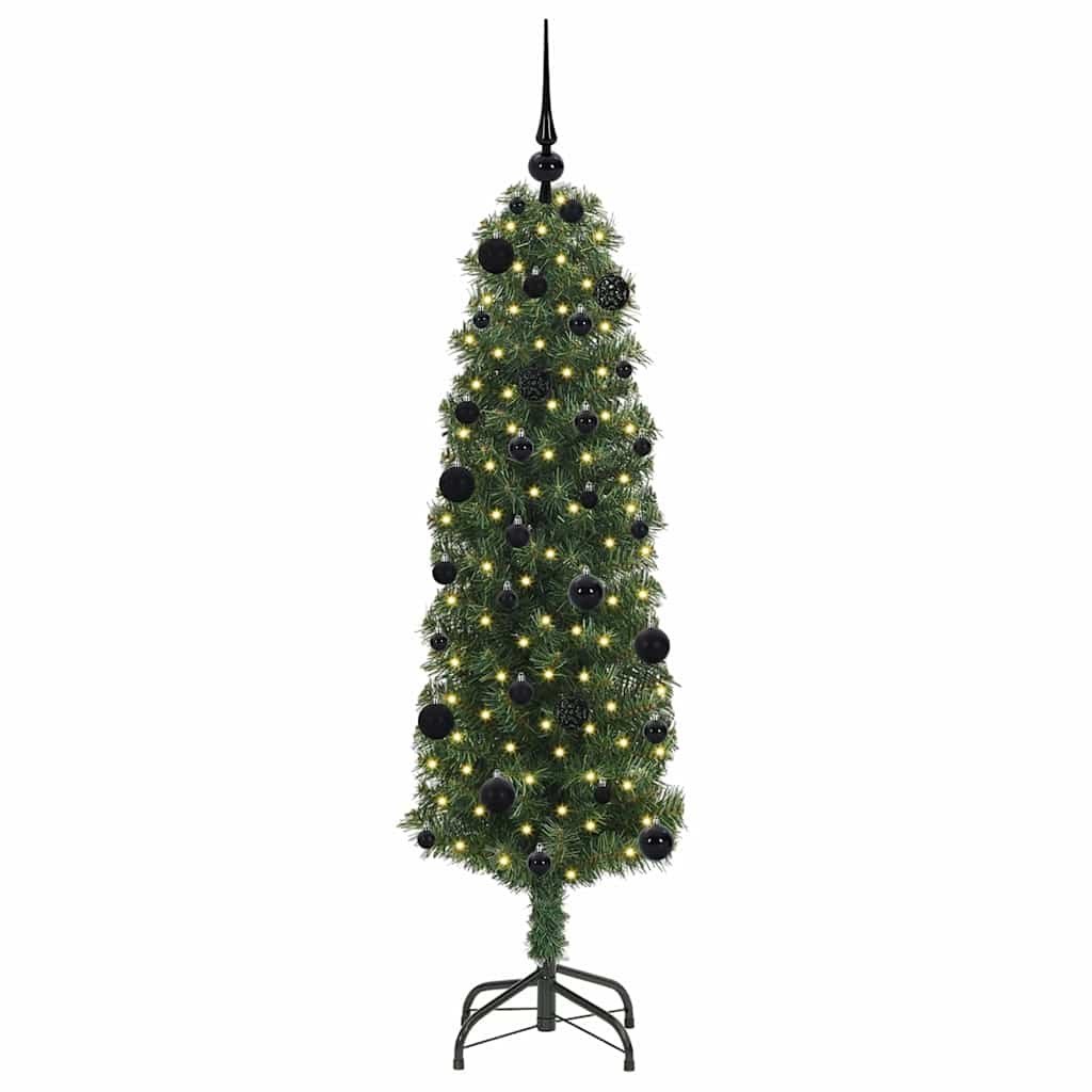Sztuczna choinka z podstawą Zielony 150 cm PVC, stal i plastik