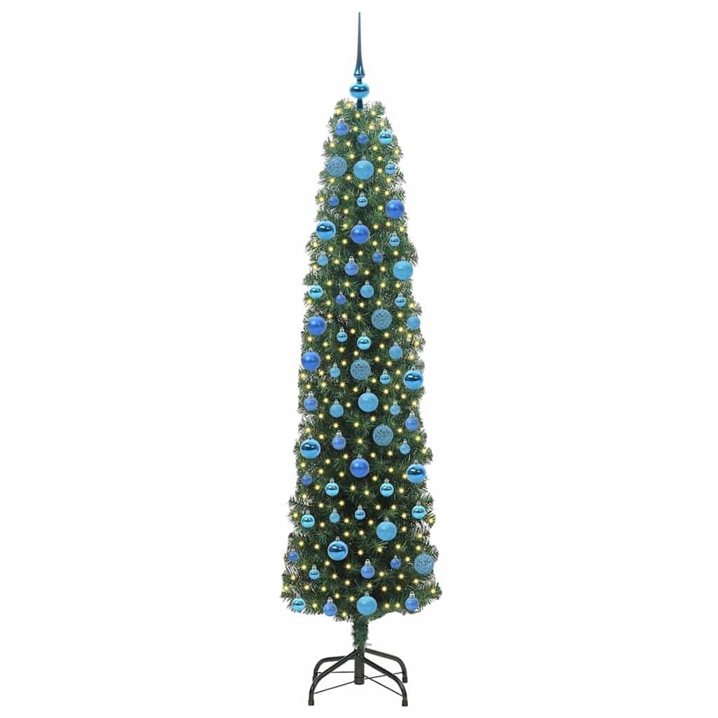 Sztuczna choinka z podstawą Zielony 180 cm PVC, stal i plastik