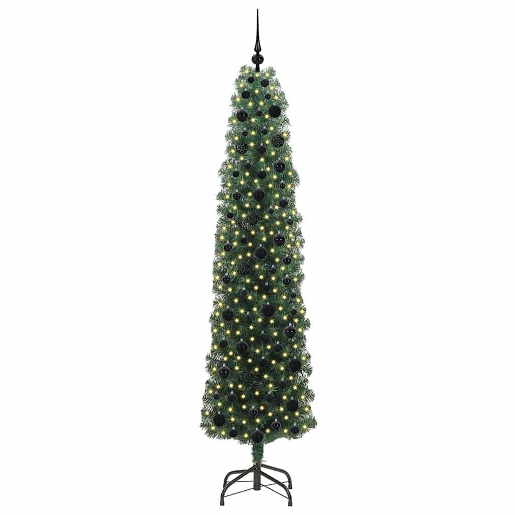Sztuczna choinka z podstawą Zielony 210 cm PVC, stal i plastik