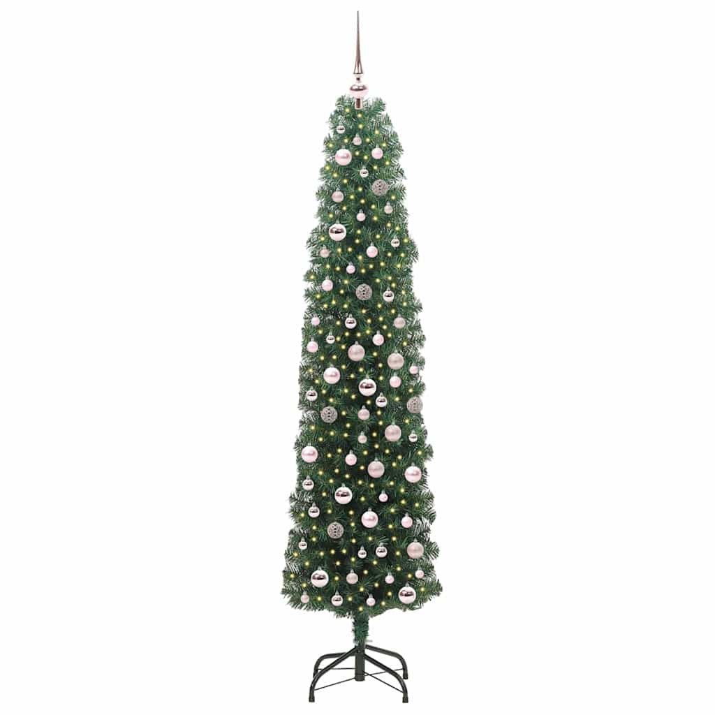Sztuczna choinka z podstawą Zielony 210 cm PVC, stal i plastik