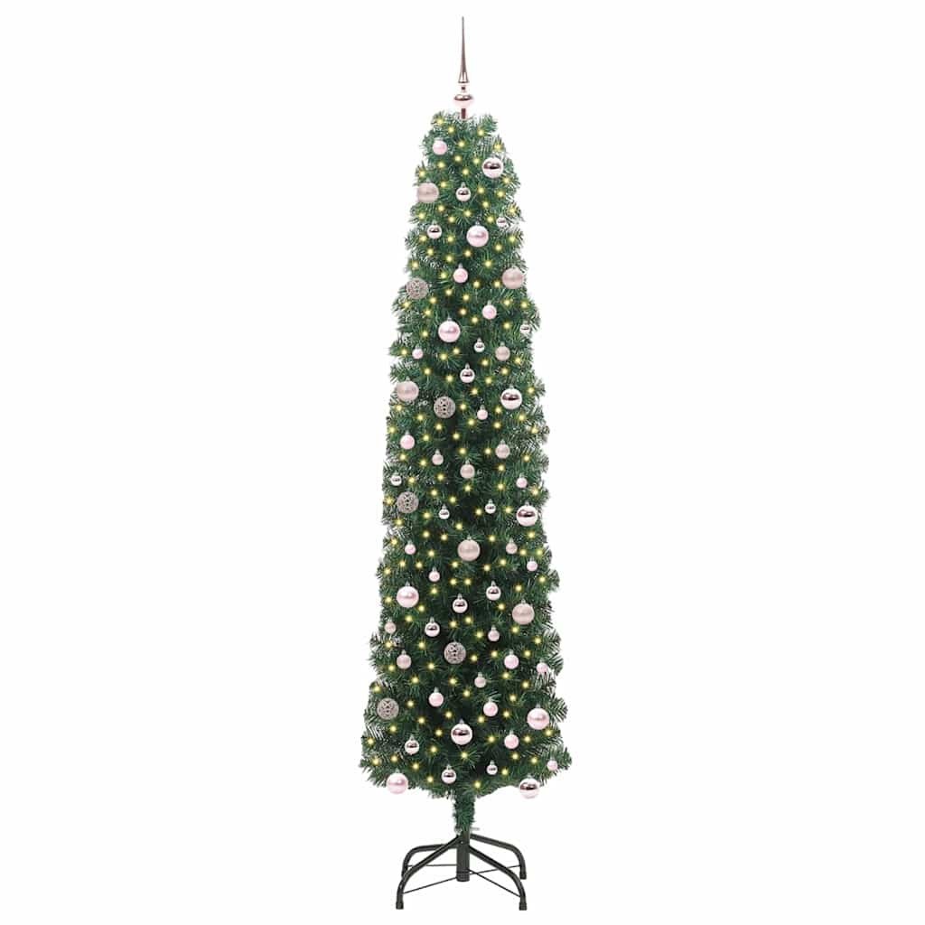 Sztuczna choinka z podstawą Zielony 240 cm PVC, stal i plastik