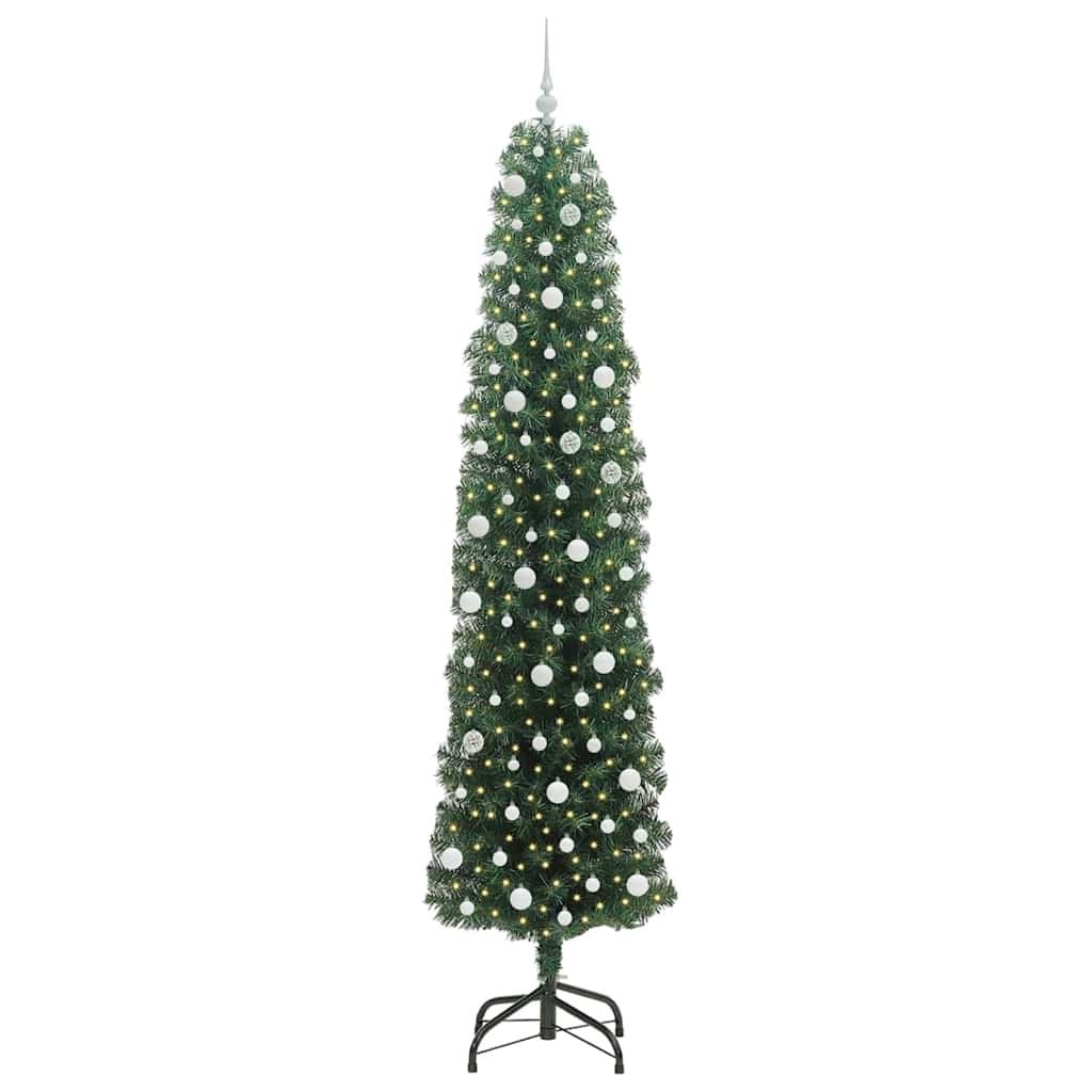 Sztuczna choinka z podstawą Zielony 240 cm PVC, stal i plastik