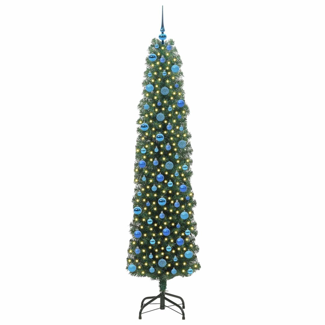 Sztuczna choinka z podstawą Zielony 240 cm PVC, stal i plastik