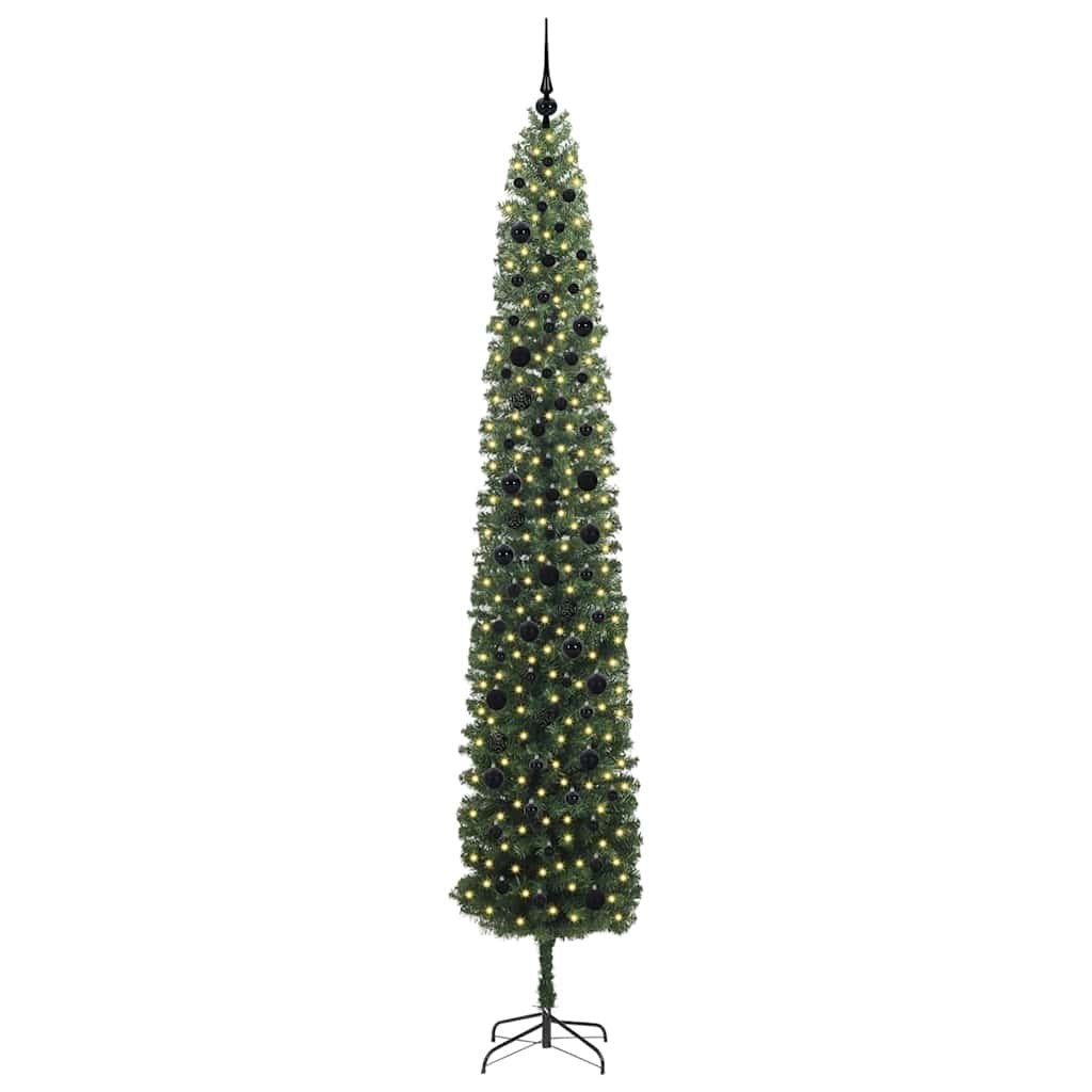 Sztuczna choinka z podstawą Zielony 270 cm PVC, stal i plastik