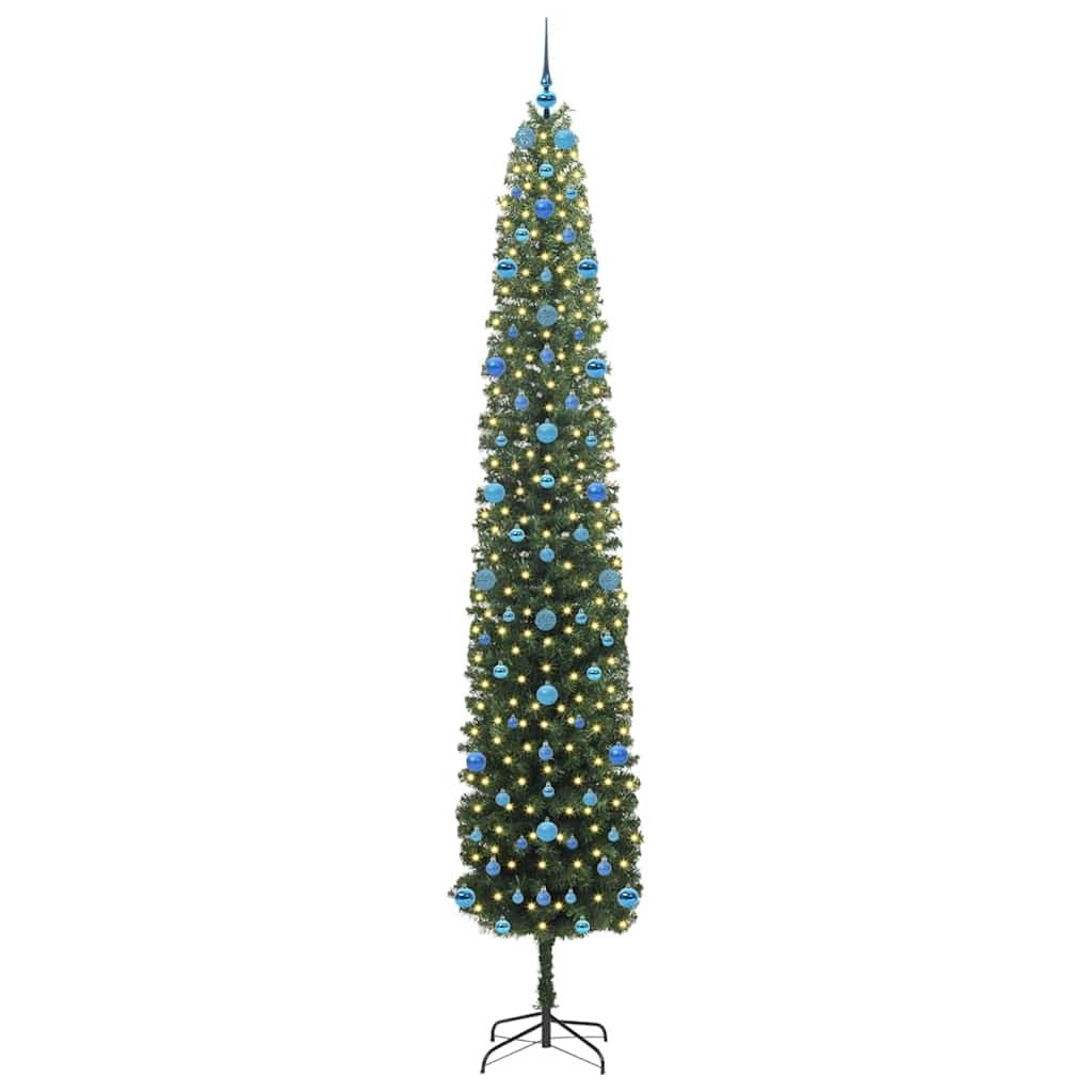 Sztuczna choinka z podstawą Zielony 270 cm PVC, stal i plastik