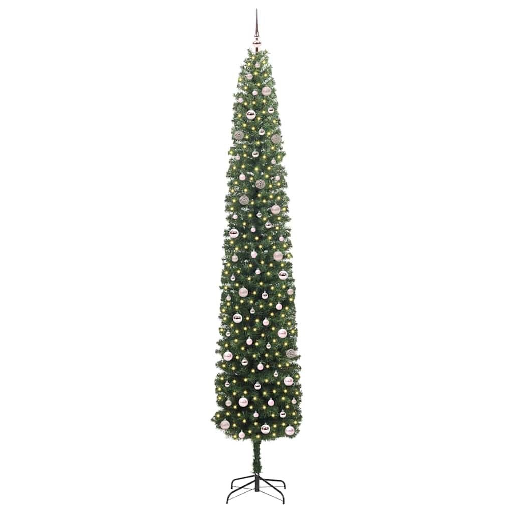Sztuczna choinka z podstawą Zielony 300 cm PVC, stal i plastik