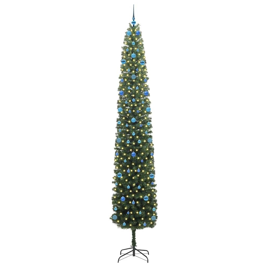 Sztuczna choinka z podstawą Zielony 300 cm PVC, stal i plastik