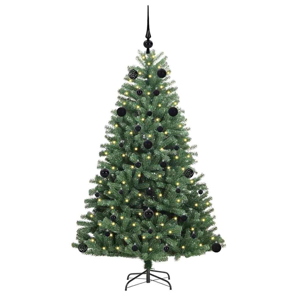Sztuczna choinka z zawiasami zielony 150 cm PVC i Metal