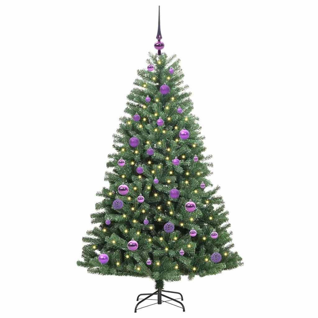 Sztuczna choinka z zawiasami zielony 150 cm PVC i Metal