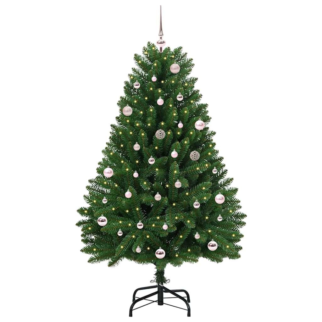Sztuczna choinka 150 cm 150 LED Ciepła biel PVC i stal zielony