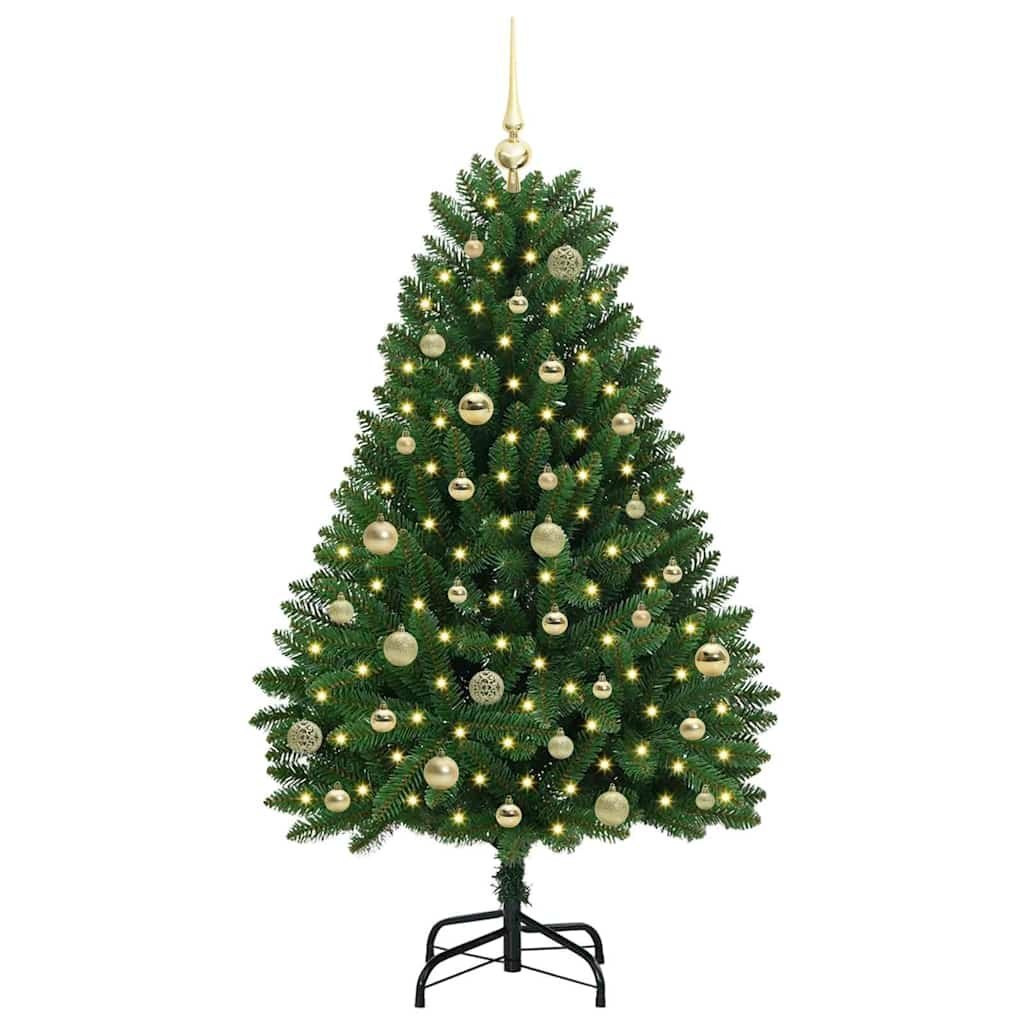Sztuczna choinka 150 cm 150 LED Ciepła biel PVC i stal zielony