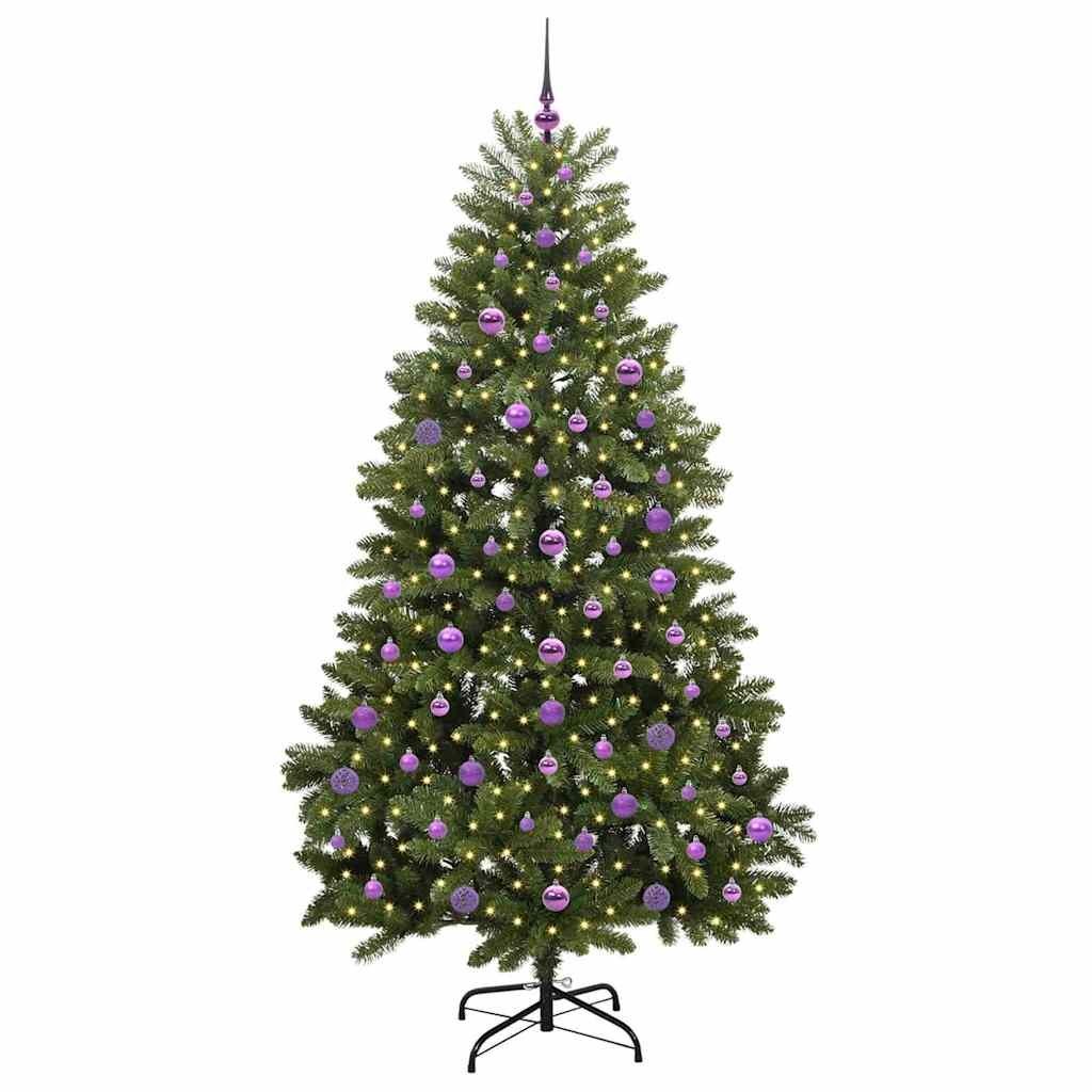 Sztuczna choinka 210 cm 300 LED Ciepła biel PVC i stal zielony