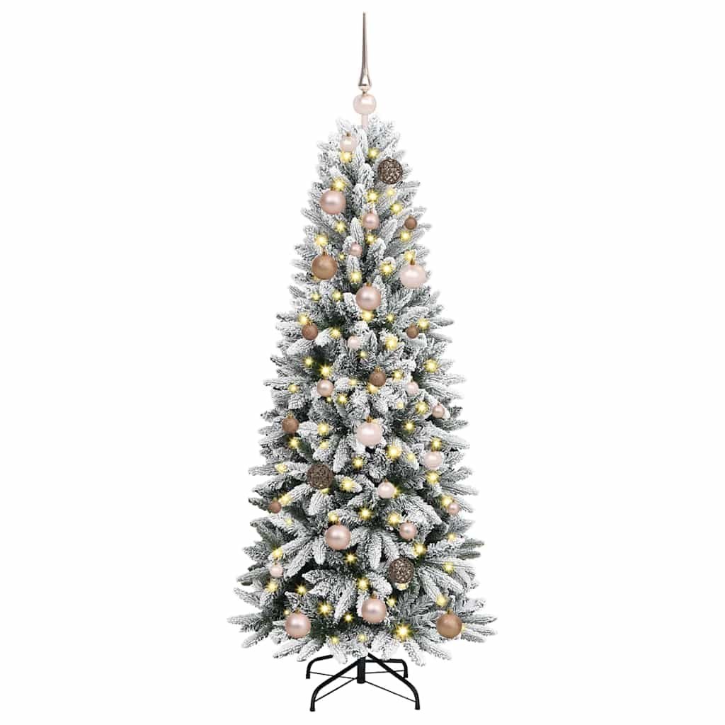 Sztuczna choinka Biały 150 cm PVC, plastik, stal i PE