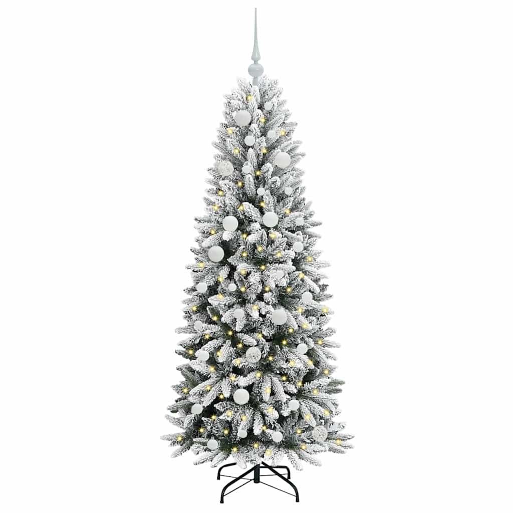 Sztuczna choinka Biały 150 cm PVC, plastik, stal i PE