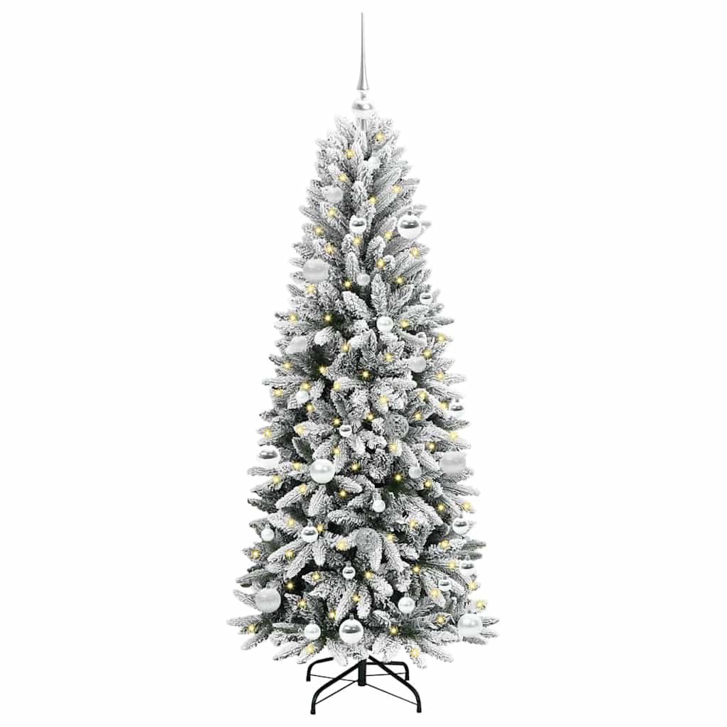 Sztuczna choinka Biały 150 cm PVC, plastik, stal i PE