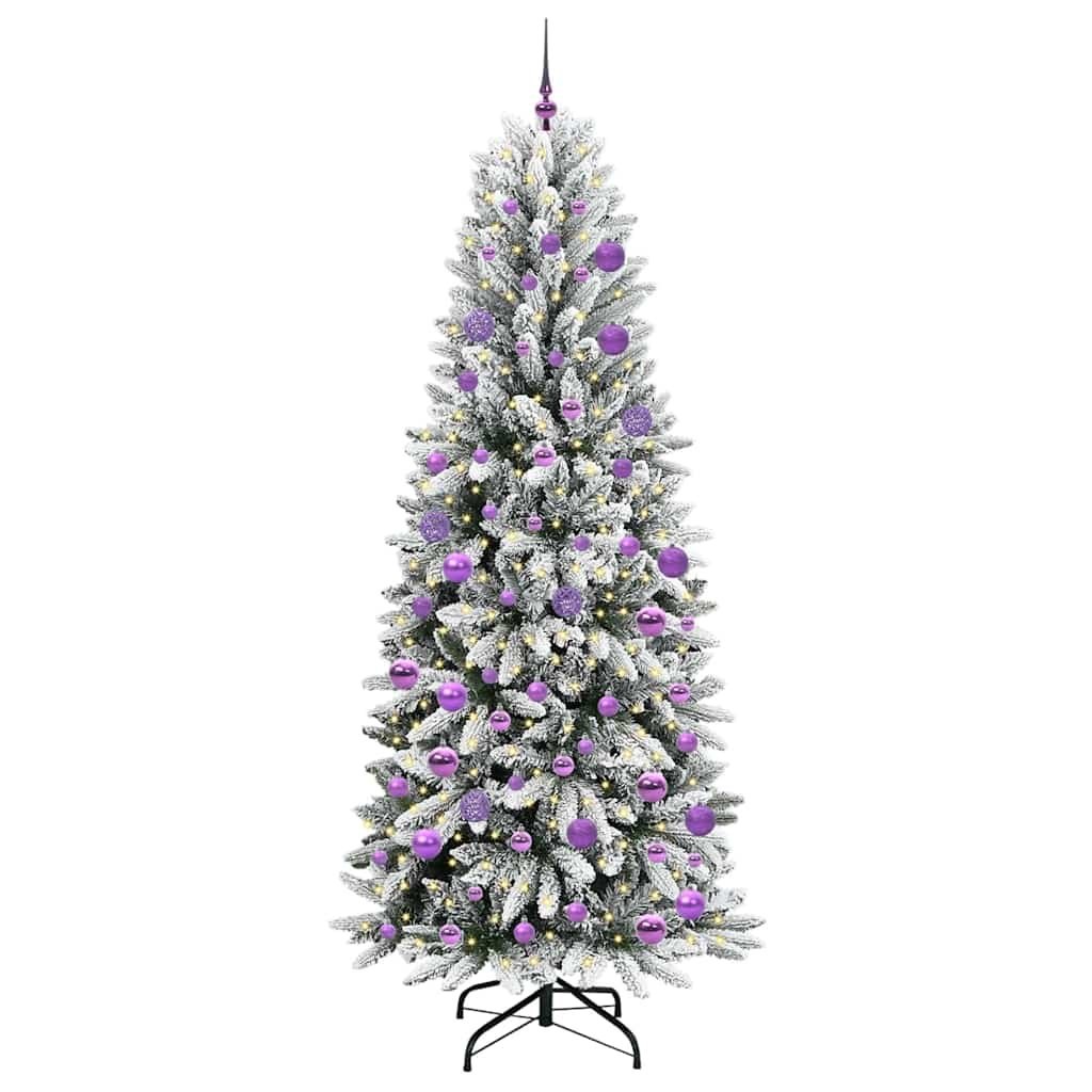 Sztuczna choinka Biały 210 cm PVC, plastik, stal i PE