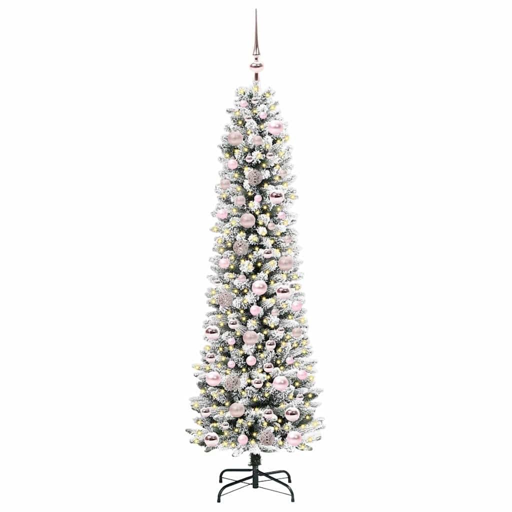 Sztuczna choinka Biały 180 cm PVC, Metal i Plastik
