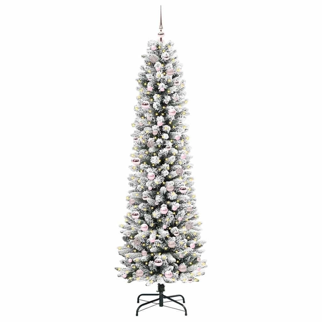 Sztuczna choinka Biały 210 cm PVC, Metal i Plastik