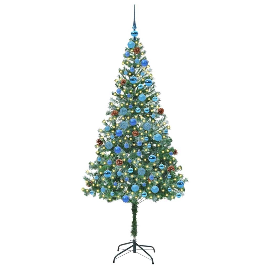 Sztuczna choinka z 300 diodami LED Zielony 180 cm PVC i stal