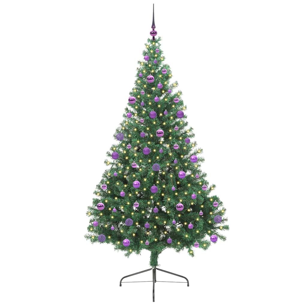 Sztuczna choinka z oświetleniem na Boże Narodzenie 210 cm PVC