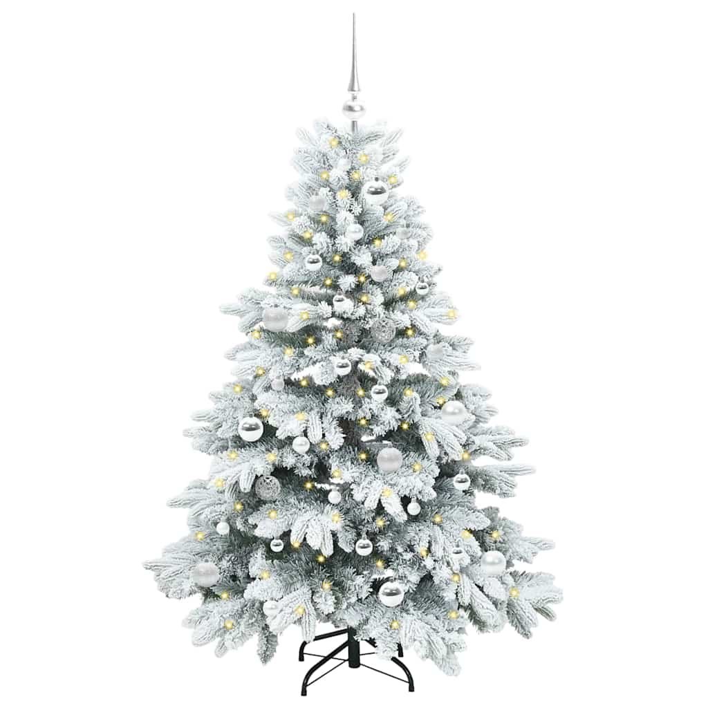 Sztuczna choinka z 150 diodami LED Biały 150 cm PE i PVC
