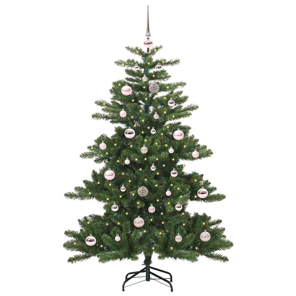 Sztuczna choinka z zawiasami Zielony 150 cm PVC i stal