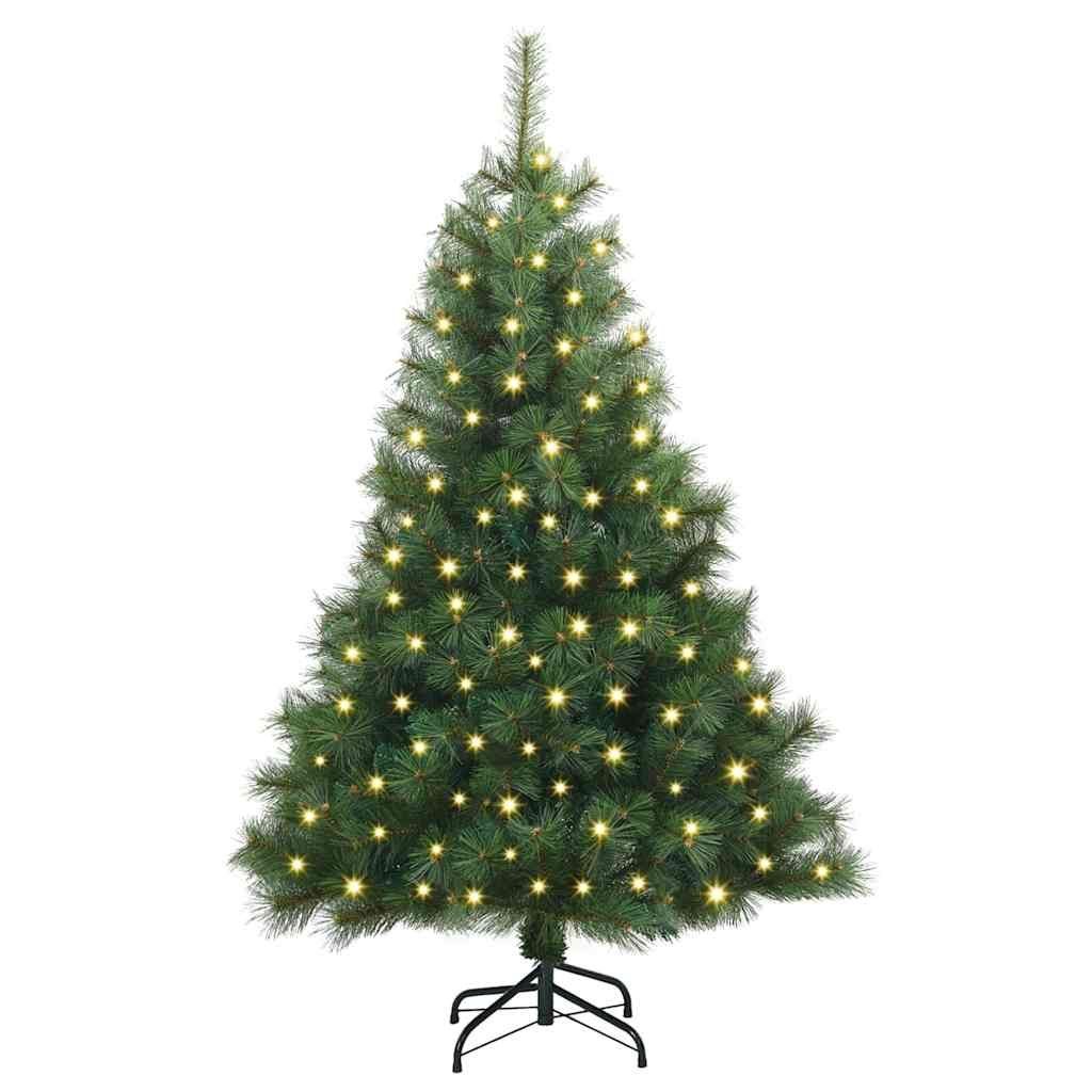 Sztuczna choinka z 150 diodami LED Zielony 120 cm PE i PVC