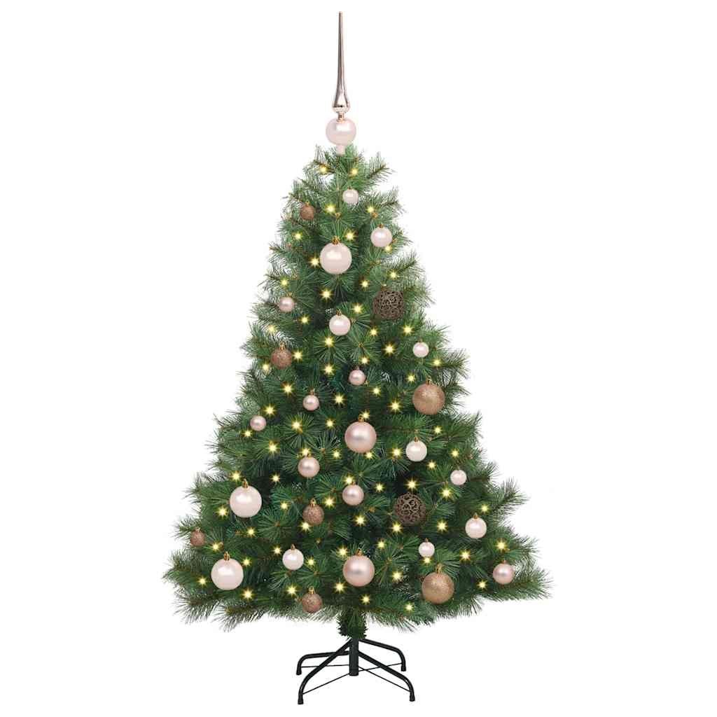 Sztuczna choinka z 150 diodami LED Zielony 120 cm PE i PVC