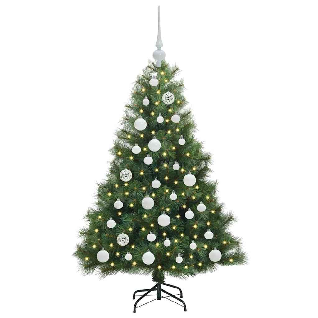 Sztuczna choinka z 150 diodami LED Zielony 120 cm PE i PVC