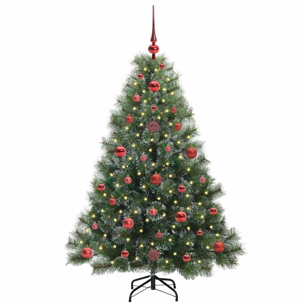 Sztuczna choinka z 150 diodami LED Zielony 120 cm PE i PVC