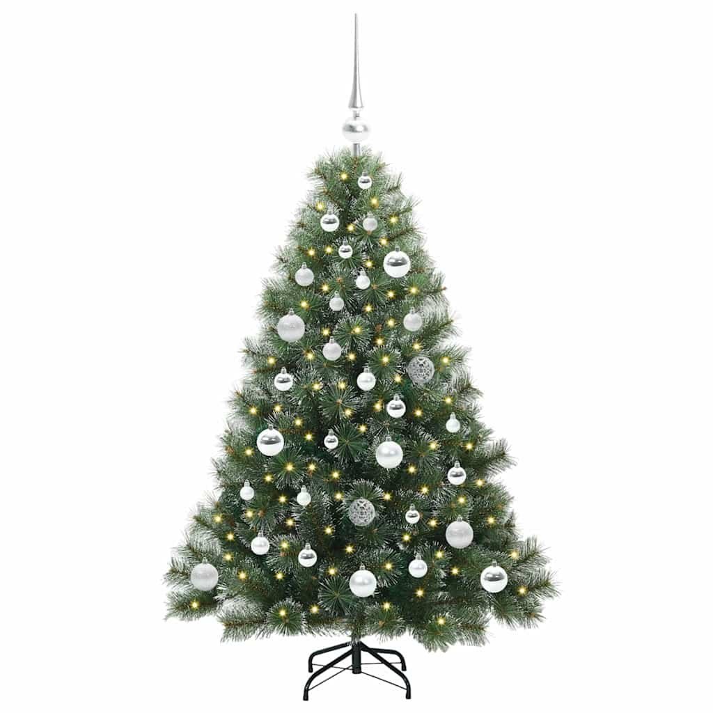 Sztuczna choinka z 150 diodami LED Zielony 120 cm PE i PVC
