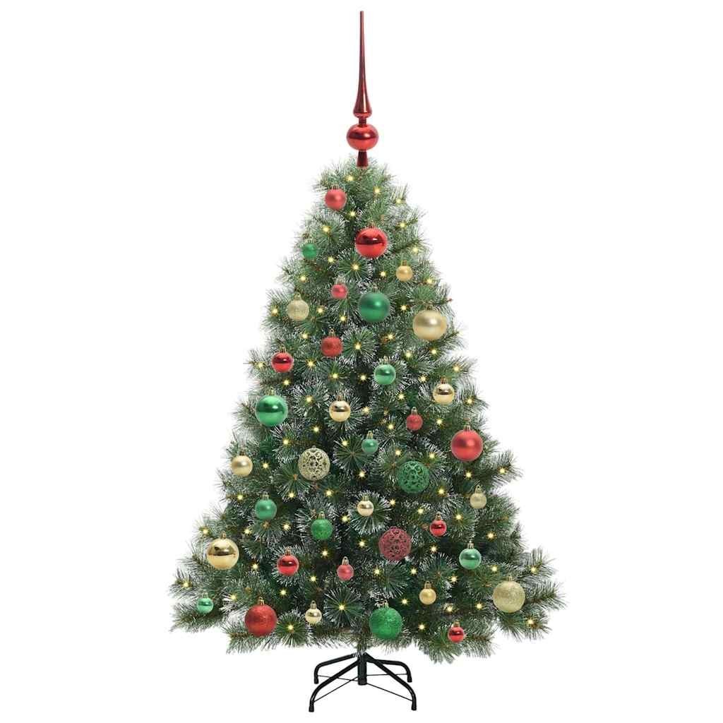 Sztuczna choinka z 150 diodami LED Zielony 120 cm PE i PVC