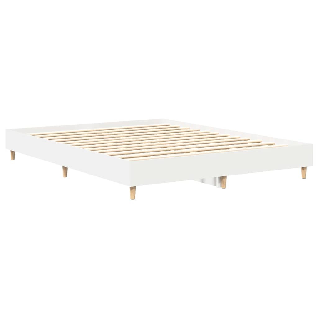 Ramka łóżka 2 szt. Biały 152 x 203 cm Drewno inżynieryjne