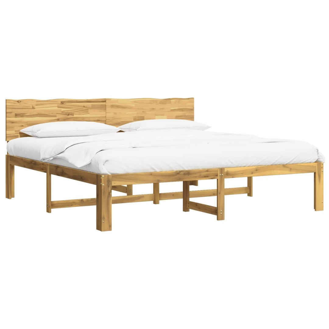 Podwójna rama łóżka z wezgłowiem ROSTOCK Biały 200 x 200 cm