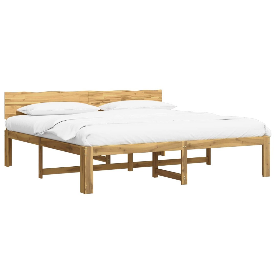Podwójna rama łóżka z wezgłowiem ROSTOCK Biały 200 x 200 cm