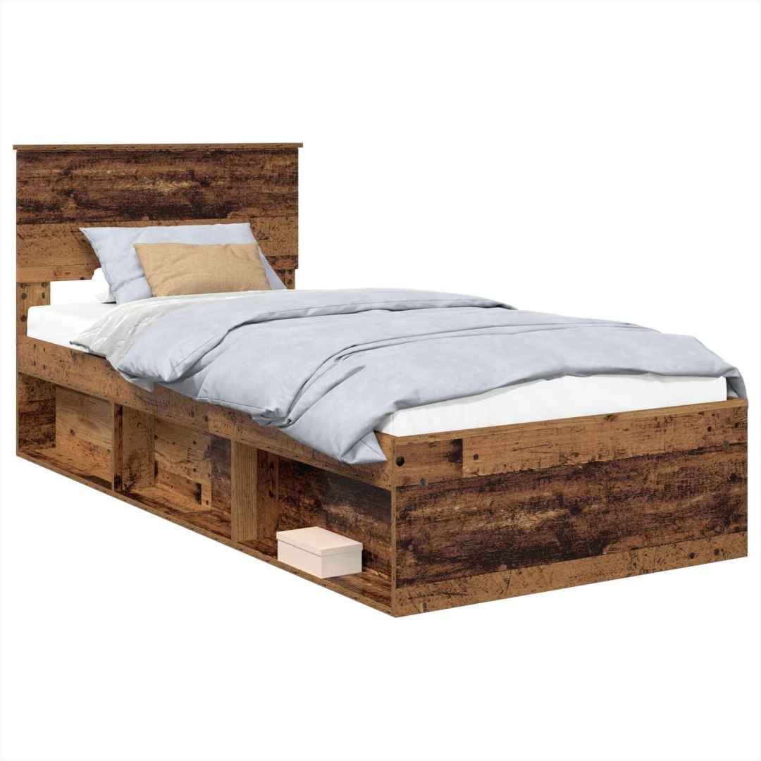 Ramka łóżka Stare drewno 75 x 190 cm Drewno inżynieryjne