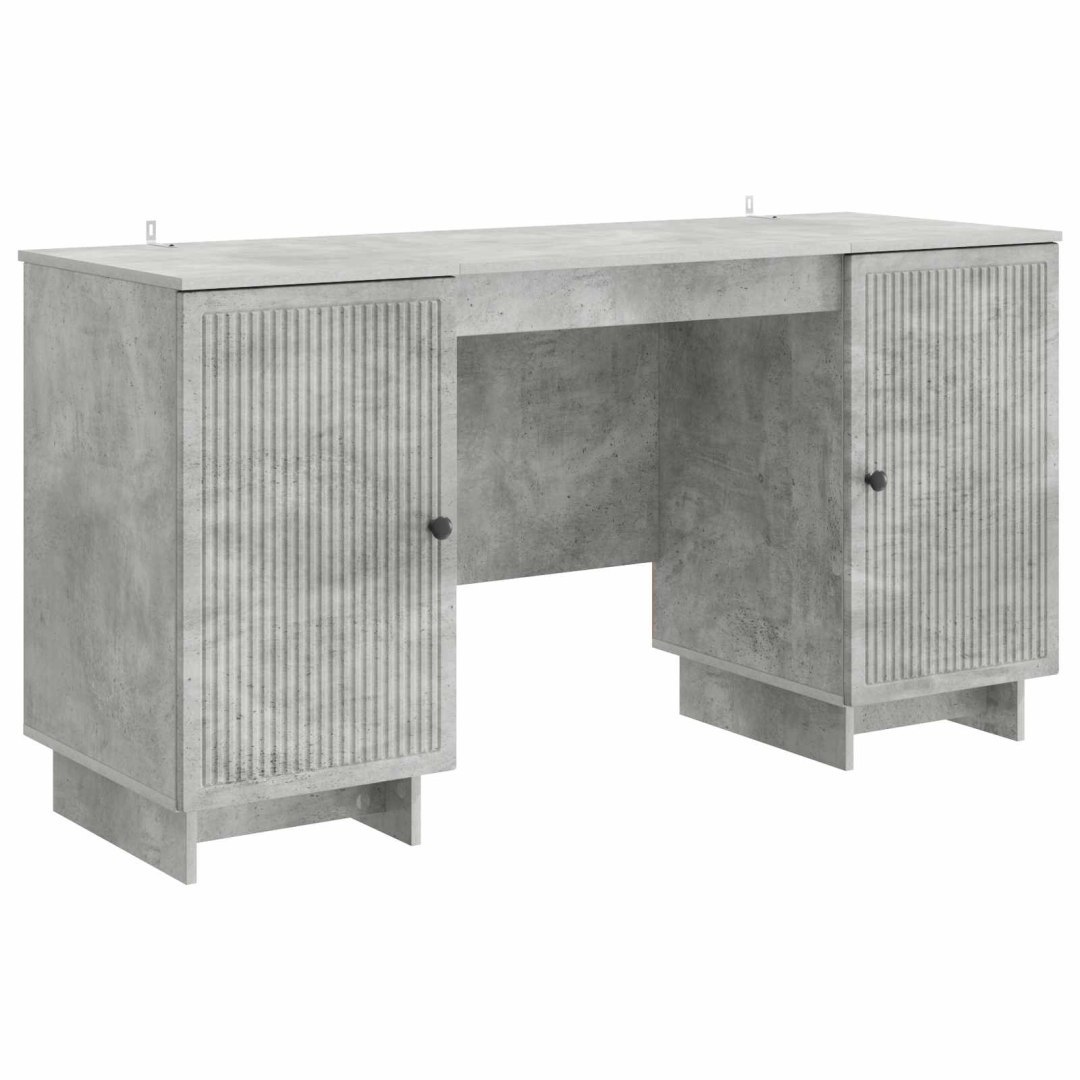 Biurko Betonowy szary Drewno inżynieryjne 142,5 x 50 x 75 cm