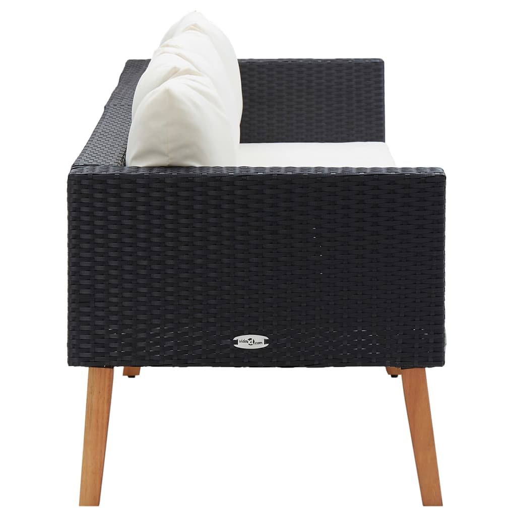 3-osobowa sofa ogrodowa z poduszkami, rattan PE, czarny Lumarko!