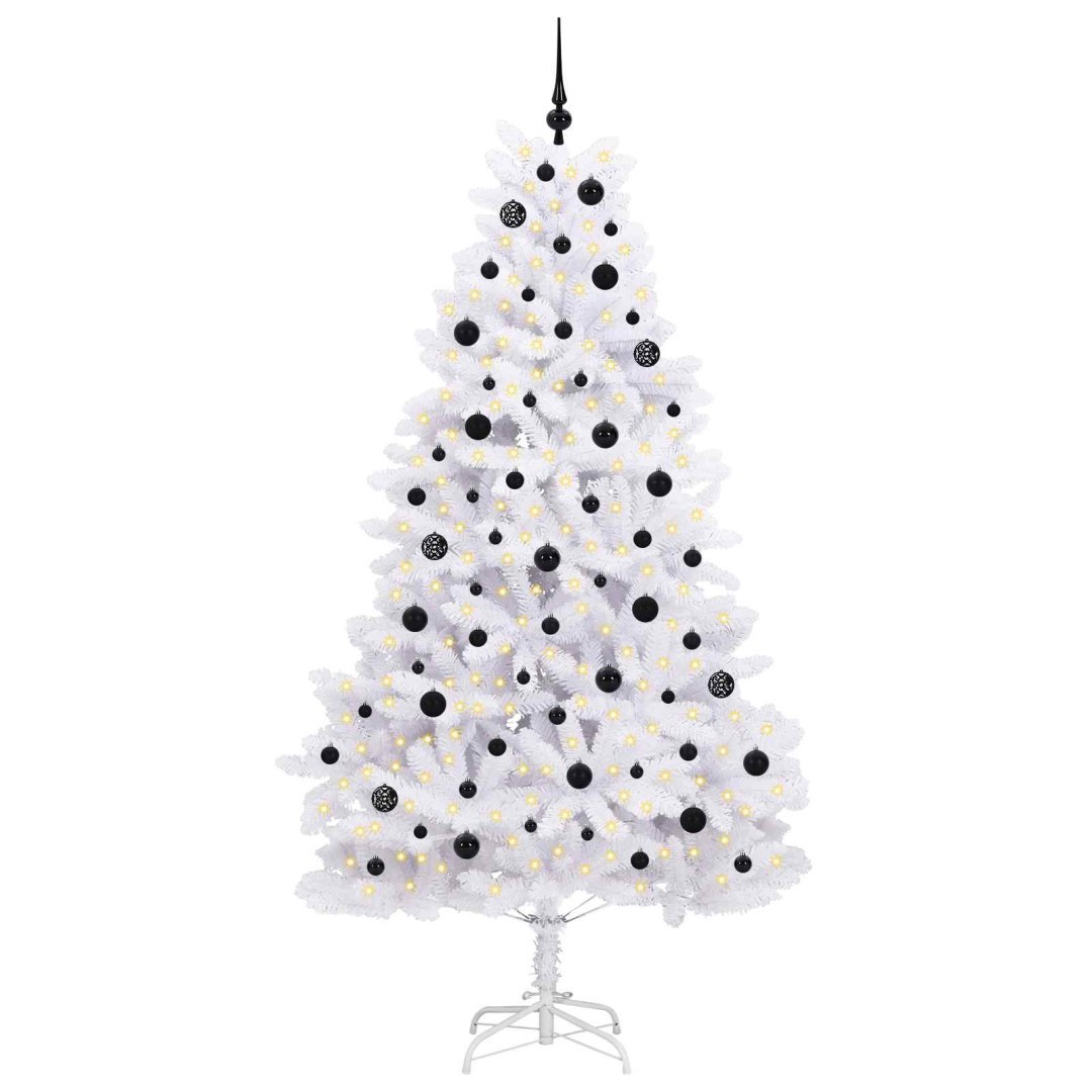 Sztuczna choinka z zawiasami Biały 210 cm PVC i stal