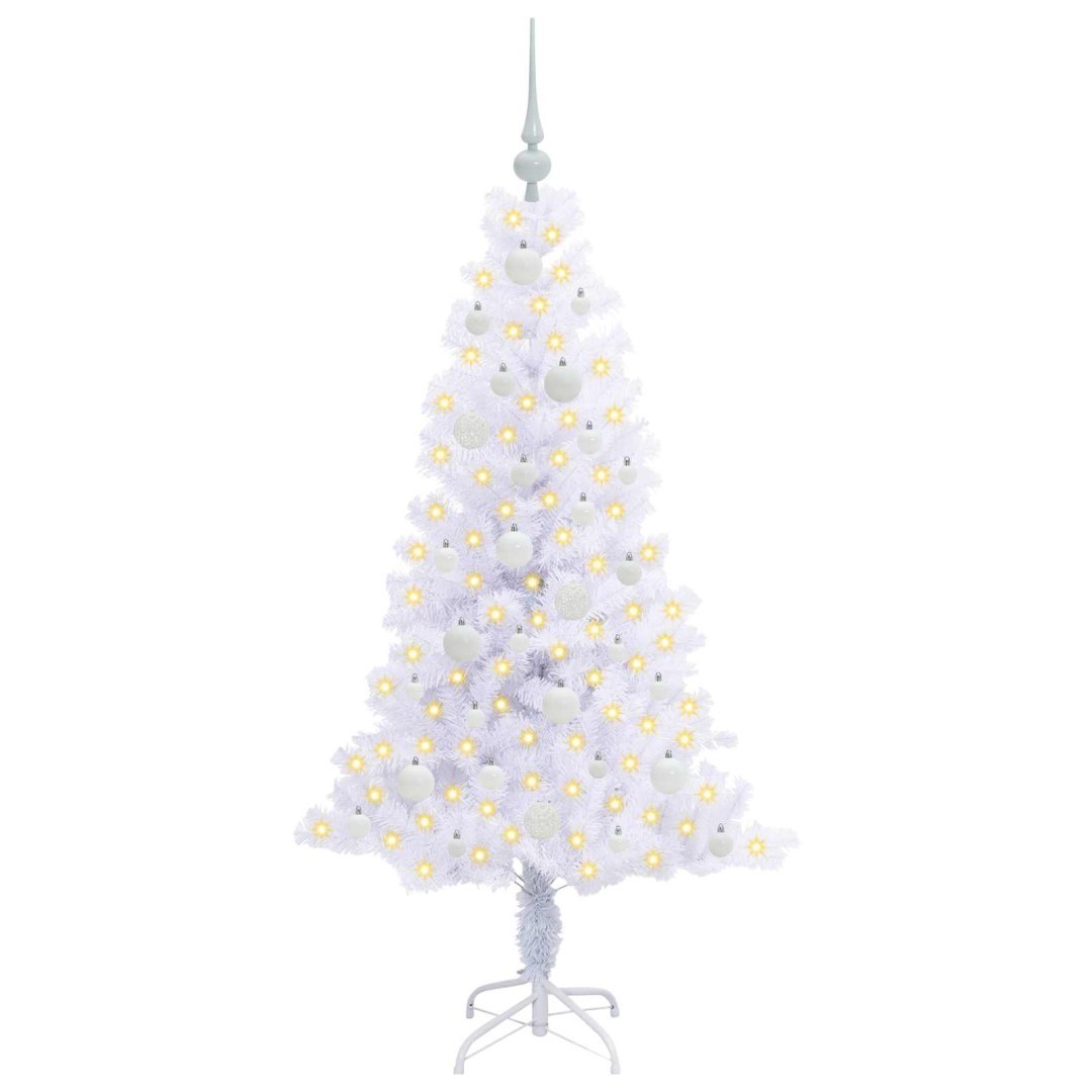 Sztuczna choinka z 150 diodami LED Biały 150 cm PVC i Stal