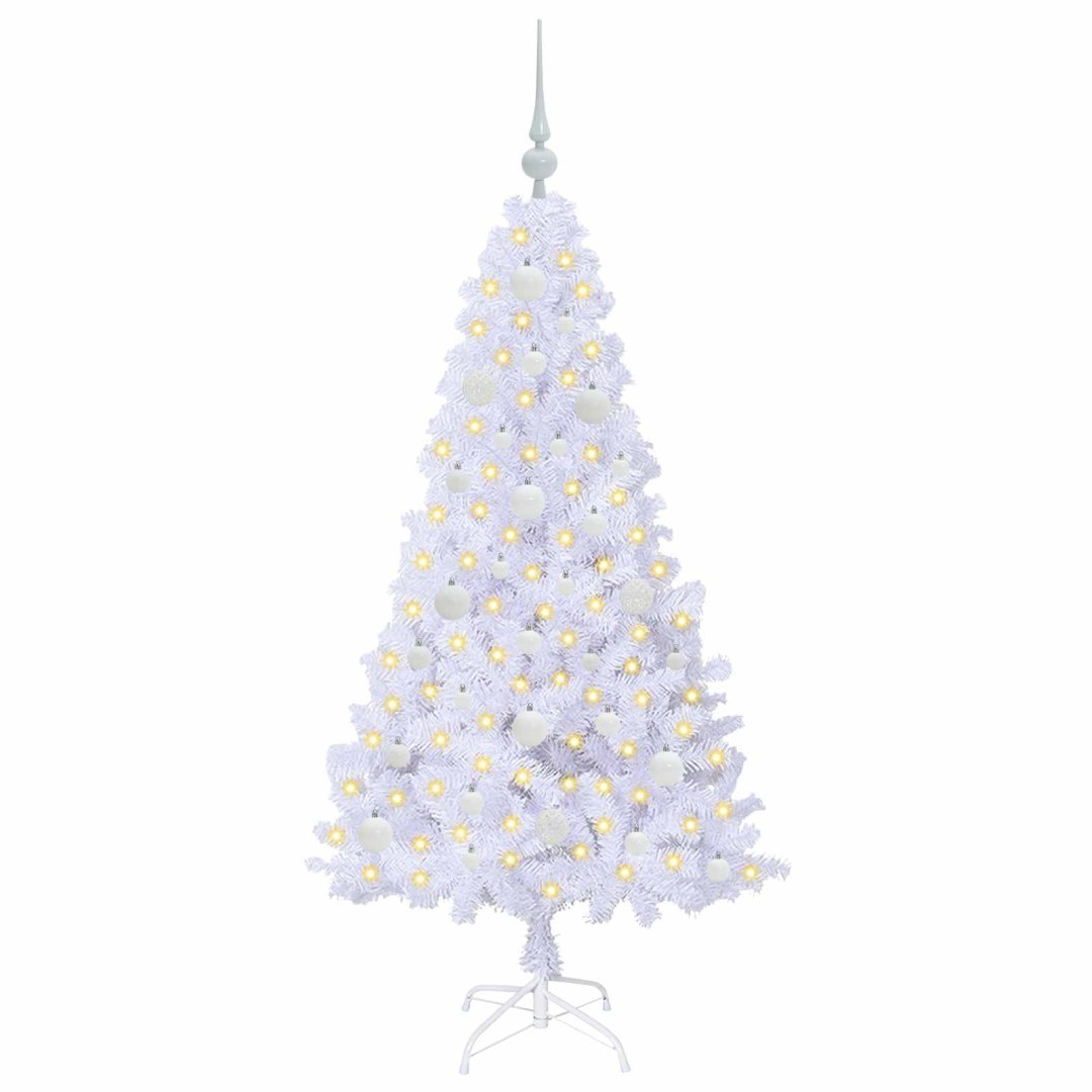 Sztuczna choinka Biały 150 cm PVC i stal