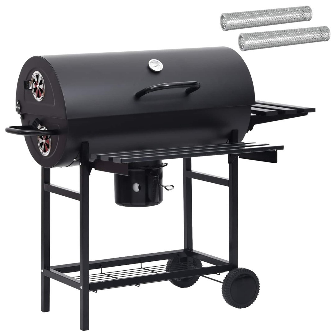 Grill beczkowy na kółkach z półkami 3 szt. 115 x 85 x 95 cm