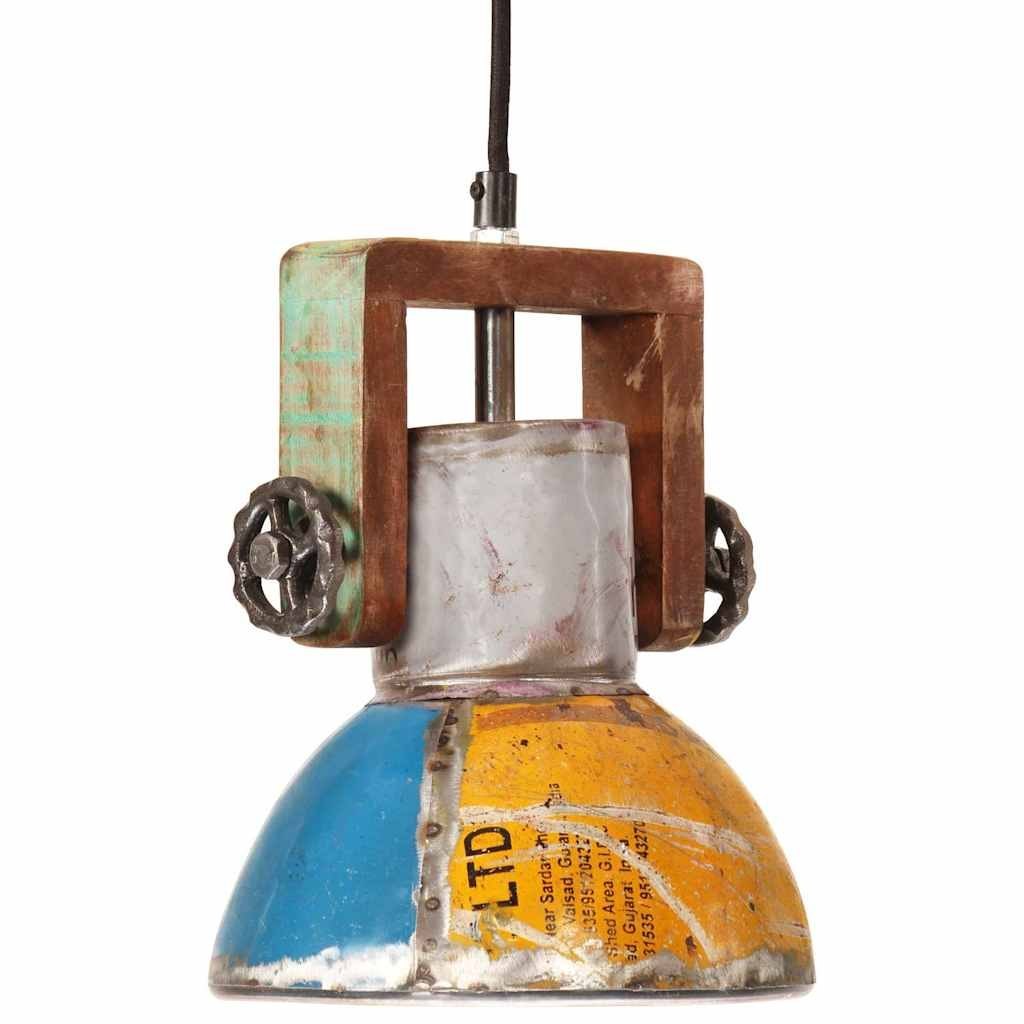 Industrialna lampa wisząca, 25 W, kolorowa, okrągła, 19 cm, E27