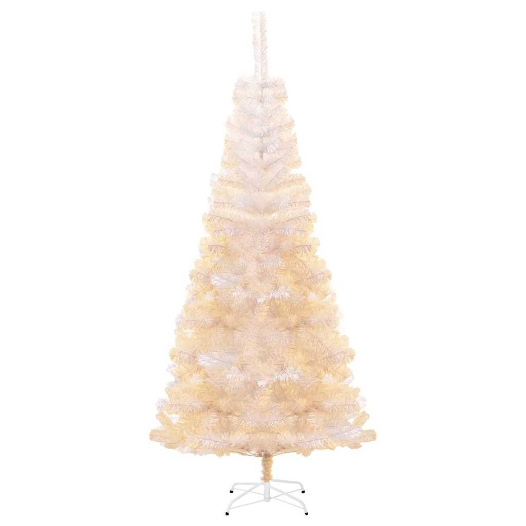Sztuczna choinka z opalizującymi końcówkami, biała, 240 cm, PVC