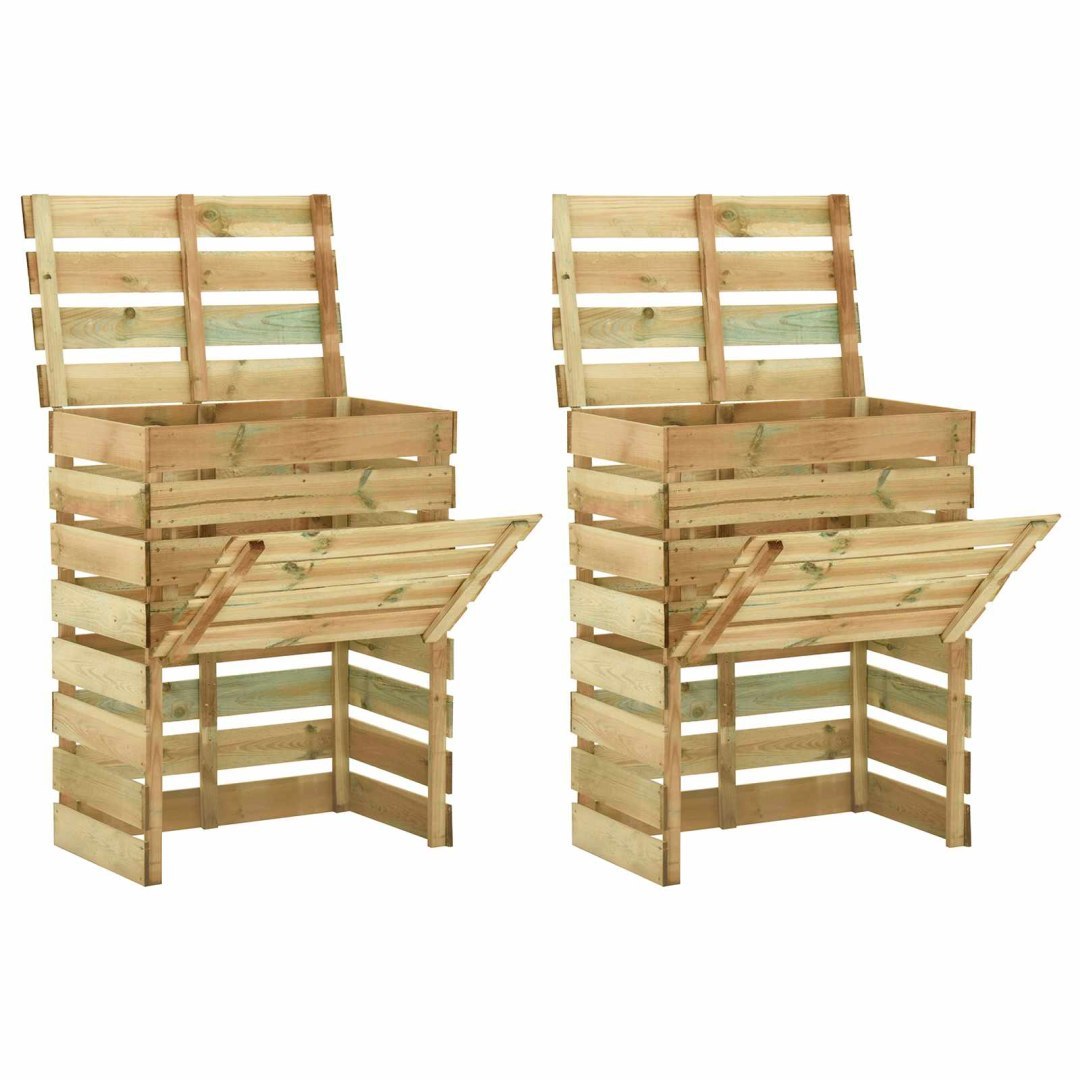 Listwowy komposter ogrodowy 2 pcs zielony 110 x 58 x 113 cm